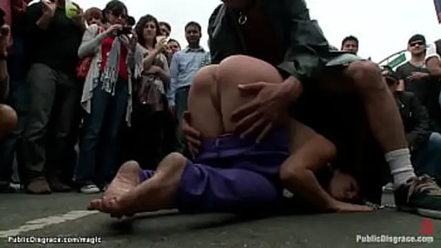 Princess👸 Donna Dolore canes and spanks submissive Audrey Rose at Folsom Fair &mdash;  then forces her to gangbang in public gallery