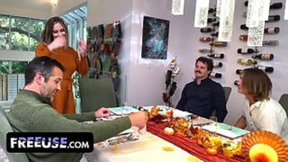 Freeuse Wanksgiving: Three Cocks, One Milf