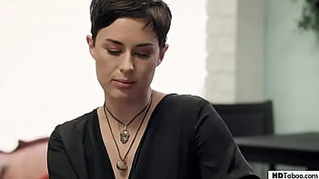 Seduced petite black woman in hot hotel room