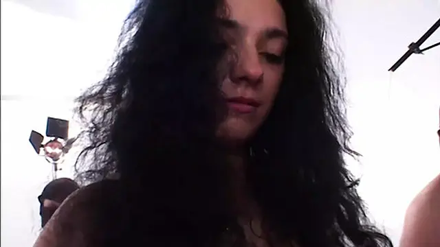 Tiny tits German girl suffers hardcore group fuck