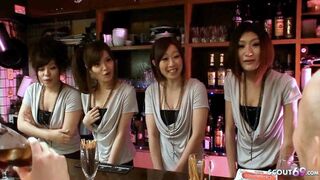 Thin Chinese Teens in Club Swinging Madness